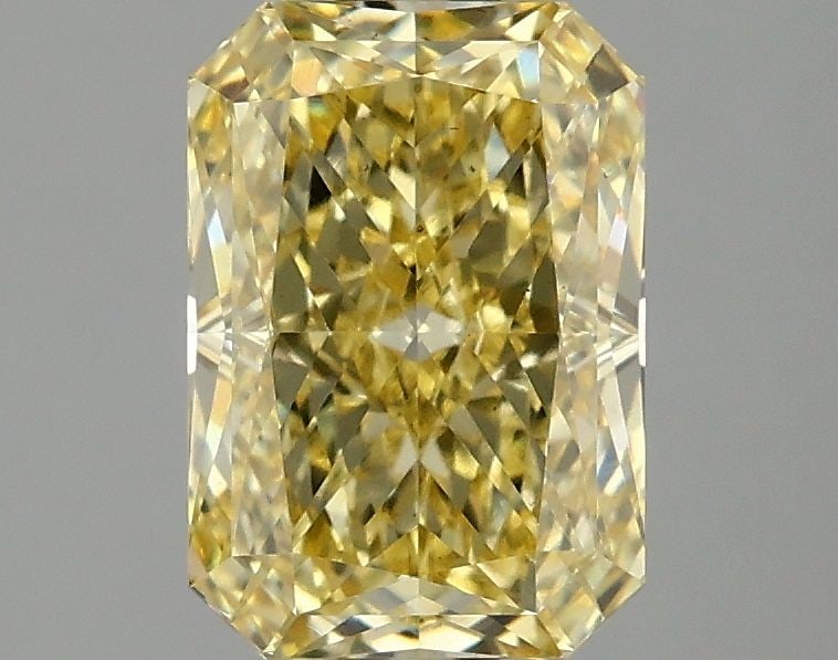 Loose Diamond - RADIANT 2.1ct Fancy Intense Yellow VS2: Loose Diamond - RADIANT 2.1ct Fancy Intense Yellow VS2 Source: This is a real non-mined Diamond that has been grown in a lab Shape: RADIANT Carats: 2.1 Color: Fancy Intense Yellow Certification: IGI V