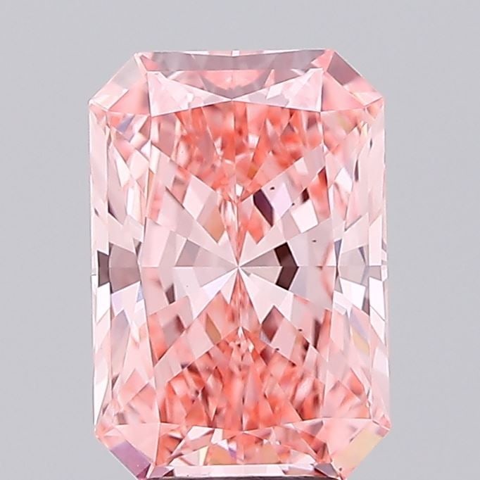 Loose Diamond - RADIANT 3.04ct Fancy Vivid Pink VS2: Loose Diamond - RADIANT 3.04ct Fancy Vivid Pink VS2 Source: This is a real non-mined Diamond that has been grown in a lab Shape: RADIANT Carats: 3.04 Color: Fancy Vivid Pink Certification: IGI Video: