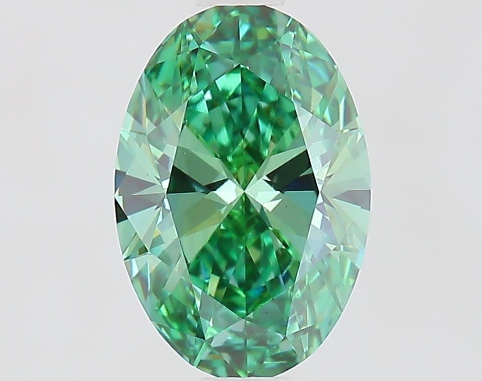 Loose Diamond - OVAL 1.45ct Fancy Vivid Green VS1: Loose Diamond - OVAL 1.45ct Fancy Vivid Green VS1 Source: This is a real non-mined Diamond that has been grown in a lab Shape: OVAL Carats: 1.45 Color: Fancy Vivid Green Certification: IGI Video: