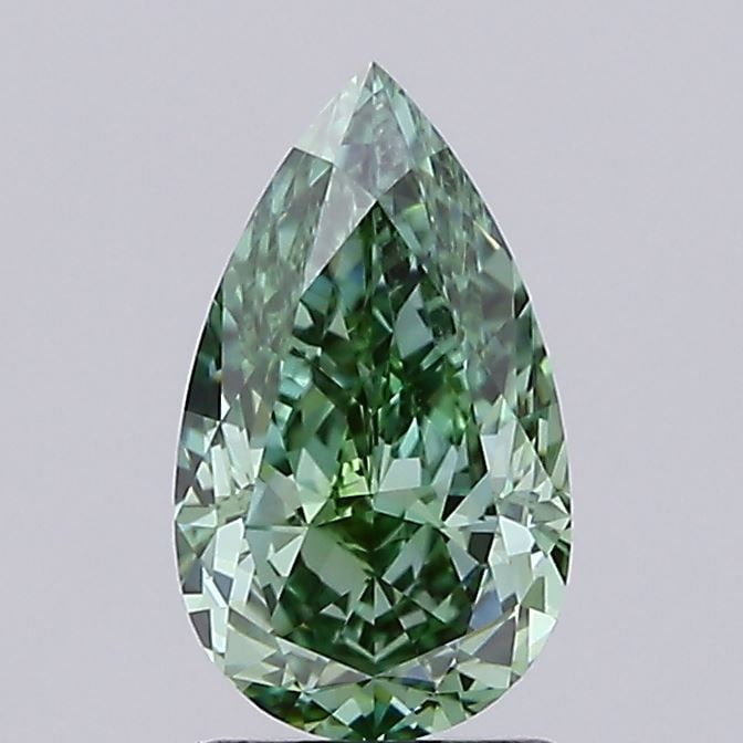 Loose Diamond - PEAR 2.07ct Fancy Vivid Green VVS2: Loose Diamond - PEAR 2.07ct Fancy Vivid Green VVS2 Source: This is a real non-mined Diamond that has been grown in a lab Shape: PEAR Carats: 2.07 Color: Fancy Vivid Green Certification: IGI Video: