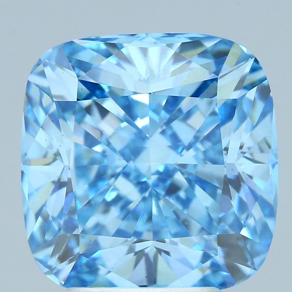 Loose Diamond - CUSHION MODIFIED 4.02ct Fancy Vivid Blue VS1: Loose Diamond - CUSHION MODIFIED 4.02ct Fancy Vivid Blue VS1 Source: This is a real non-mined Diamond that has been grown in a lab Shape: CUSHION MODIFIED Carats: 4.02 Color: Fancy Vivid Blue Certific