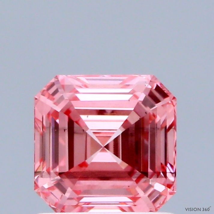 Loose Diamond - ASSCHER 1.0ct Fancy Vivid Pink SI2: Loose Diamond - ASSCHER 1.0ct Fancy Vivid Pink SI2 Source: This is a real non-mined Diamond that has been grown in a lab Shape: ASSCHER Carats: 1.0 Color: Fancy Vivid Pink Certification: IGI Video: