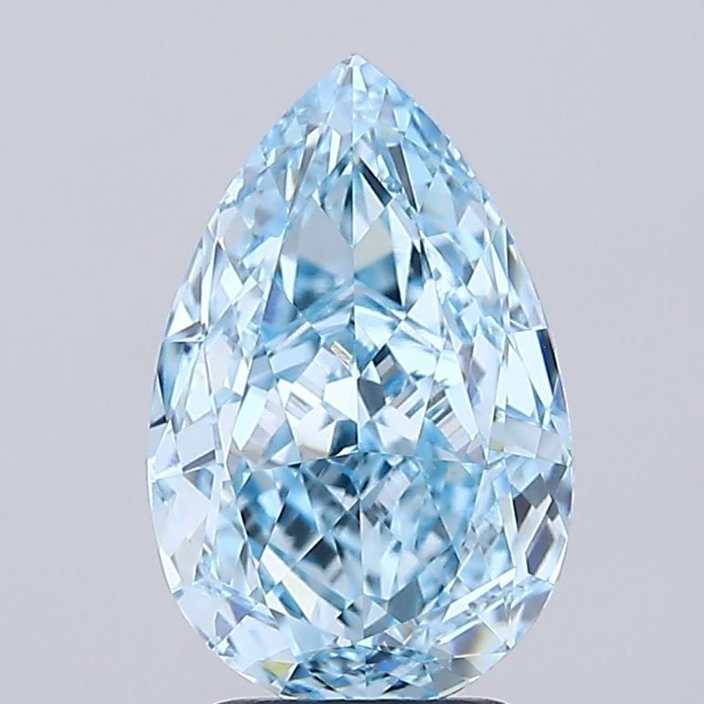 Loose Diamond - PEAR 3.56ct Fancy Vivid Blue VVS2: Loose Diamond - PEAR 3.56ct Fancy Vivid Blue VVS2 Source: This is a real non-mined Diamond that has been grown in a lab Shape: PEAR Carats: 3.56 Color: Fancy Vivid Blue Certification: IGI Video: