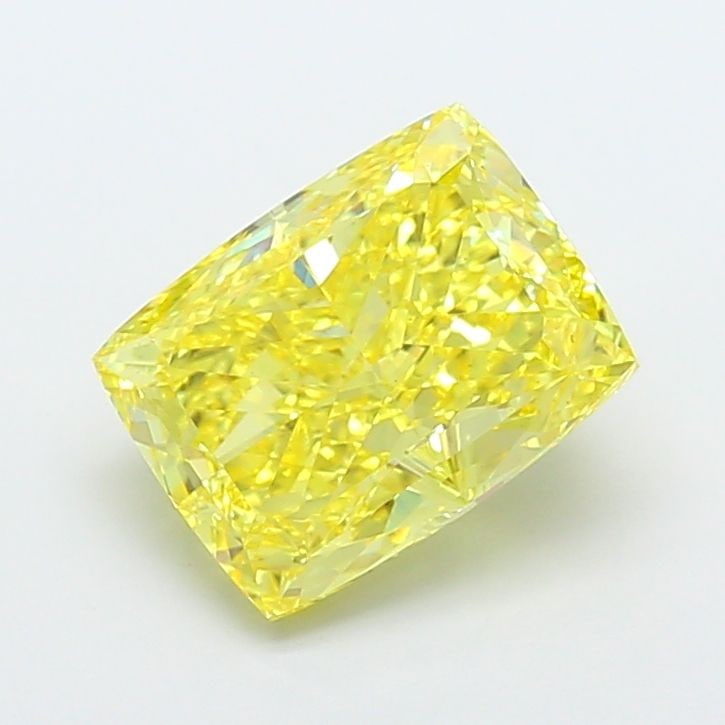 Loose Diamond - CUSHION MODIFIED 4.52ct Fancy Vivid Yellow VVS2: Loose Diamond - CUSHION MODIFIED 4.52ct Fancy Vivid Yellow VVS2 Source: This is a real non-mined Diamond that has been grown in a lab Shape: CUSHION MODIFIED Carats: 4.52 Color: Fancy Vivid Yellow Cer