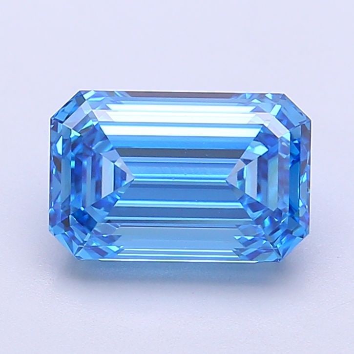 Loose Diamond - EMERALD 2.36ct Fancy Vivid Blue VS1: Loose Diamond - EMERALD 2.36ct Fancy Vivid Blue VS1 Source: This is a real non-mined Diamond that has been grown in a lab Shape: EMERALD Carats: 2.36 Color: Fancy Vivid Blue Certification: IGI Video: