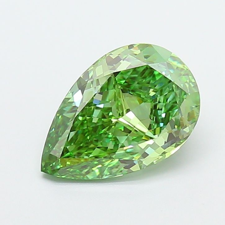Loose Diamond - PEAR 2.53ct Fancy Vivid Green VVS2: Loose Diamond - PEAR 2.53ct Fancy Vivid Green VVS2 Source: This is a real non-mined Diamond that has been grown in a lab Shape: PEAR Carats: 2.53 Color: Fancy Vivid Green Certification: IGI Video: