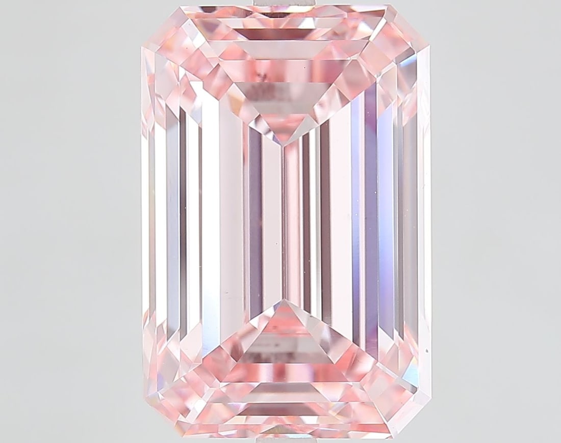 Loose Diamond - EMERALD 11.28ct Fancy Vivid Pink VS1: Loose Diamond - EMERALD 11.28ct Fancy Vivid Pink VS1 Source: This is a real non-mined Diamond that has been grown in a lab Shape: EMERALD Carats: 11.28 Color: Fancy Vivid Pink Certification: IGI Video