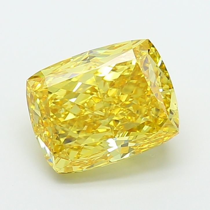 Loose Diamond - CUSHION MODIFIED 5.01ct Fancy Vivid Yellow VS1: Loose Diamond - CUSHION MODIFIED 5.01ct Fancy Vivid Yellow VS1 Source: This is a real non-mined Diamond that has been grown in a lab Shape: CUSHION MODIFIED Carats: 5.01 Color: Fancy Vivid Yellow Cert