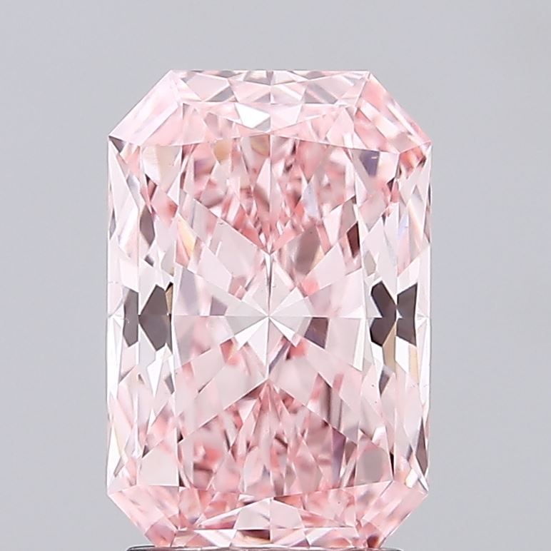 Loose Diamond - RADIANT 2.5ct Fancy Vivid Pink VVS2: Loose Diamond - RADIANT 2.5ct Fancy Vivid Pink VVS2 Source: This is a real non-mined Diamond that has been grown in a lab Shape: RADIANT Carats: 2.5 Color: Fancy Vivid Pink Certification: IGI Video: