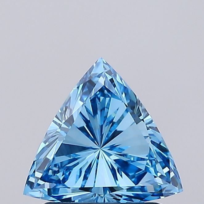 Loose Diamond - TRIANGULAR 0.98ct Fancy Vivid Blue VS1: Loose Diamond - TRIANGULAR 0.98ct Fancy Vivid Blue VS1 Source: This is a real non-mined Diamond that has been grown in a lab Shape: TRIANGULAR Carats: 0.98 Color: Fancy Vivid Blue Certification: IGI V