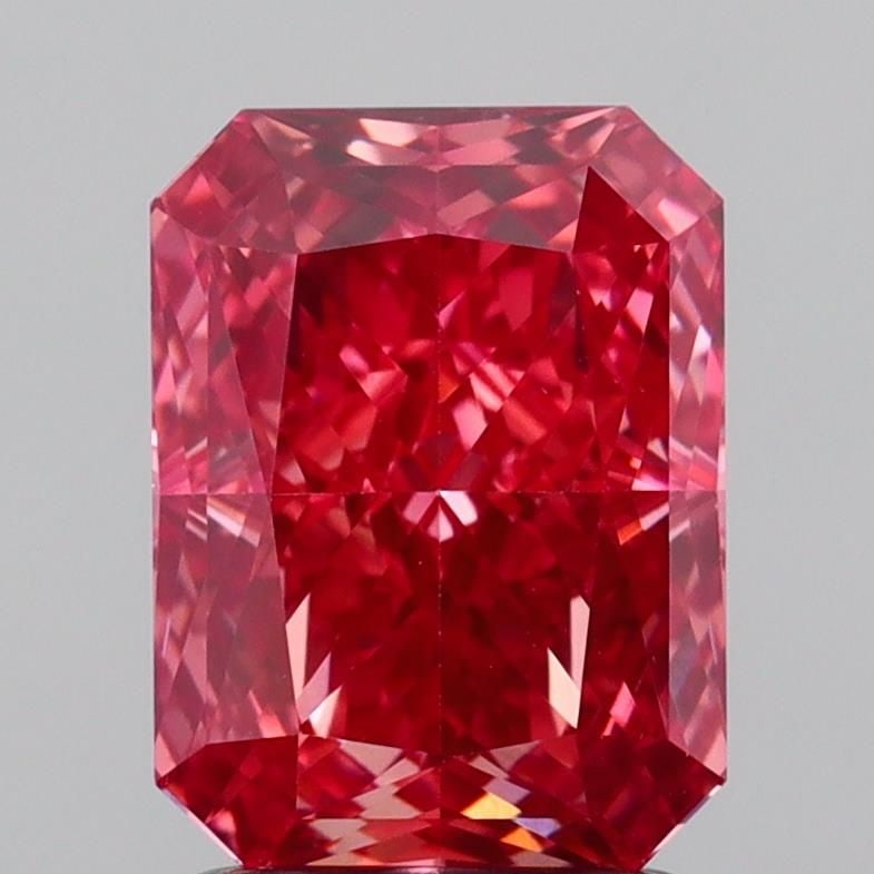 Loose Diamond - RADIANT 2.12ct Fancy Deep Pink VVS2: Loose Diamond - RADIANT 2.12ct Fancy Deep Pink VVS2 Source: This is a real non-mined Diamond that has been grown in a lab Shape: RADIANT Carats: 2.12 Color: Fancy Deep Pink Certification: IGI Video:
