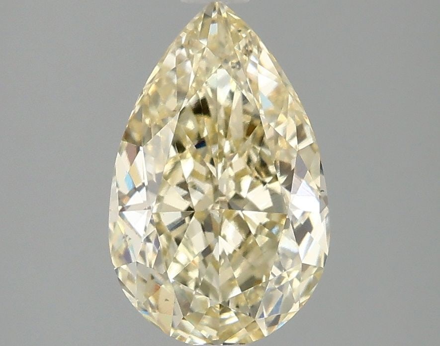 Loose Diamond - PEAR 2.08ct Fancy Light Yellow VS1: Loose Diamond - PEAR 2.08ct Fancy Light Yellow VS1 Source: This is a real non-mined Diamond that has been grown in a lab Shape: PEAR Carats: 2.08 Color: Fancy Light Yellow Certification: IGI Video: