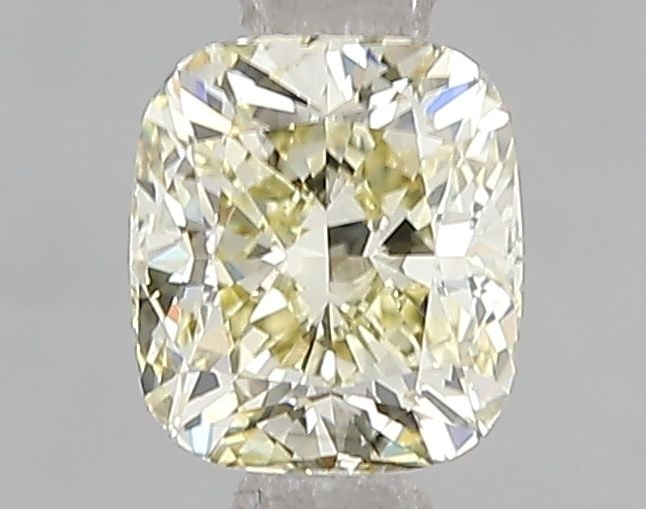 Loose Diamond - CUSHION MODIFIED 1.02ct Fancy Light Yellow VS2: Loose Diamond - CUSHION MODIFIED 1.02ct Fancy Light Yellow VS2 Source: This is a real non-mined Diamond that has been grown in a lab Shape: CUSHION MODIFIED Carats: 1.02 Color: Fancy Light Yellow Cert