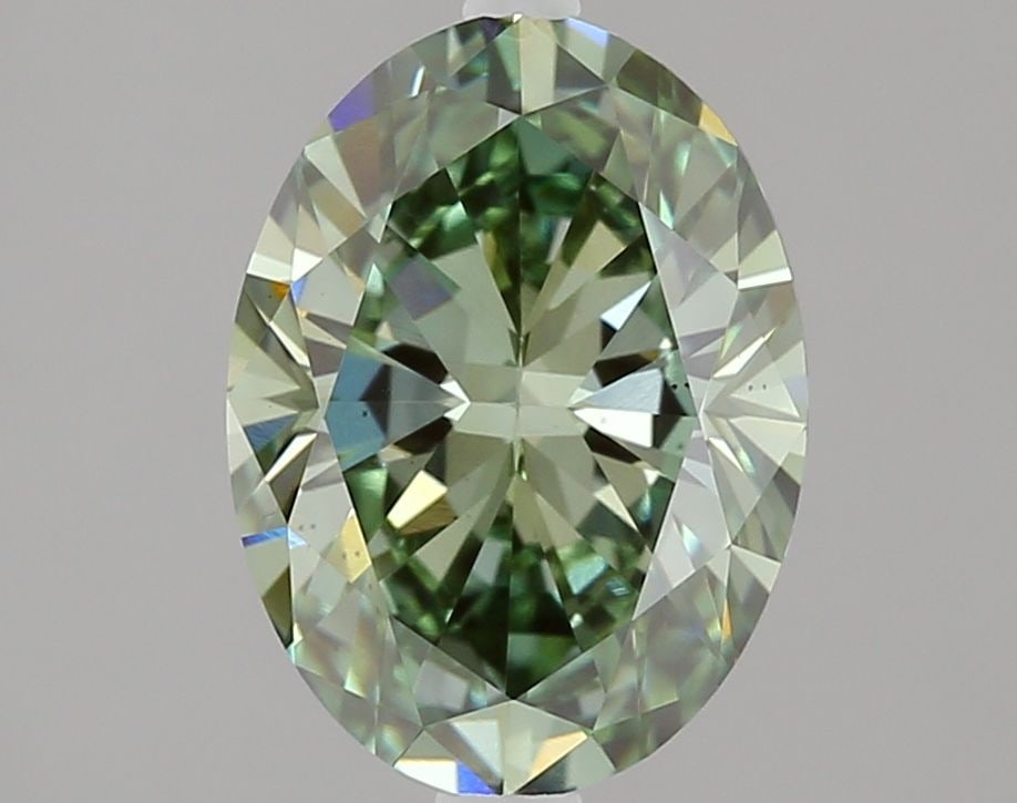 Loose Diamond - OVAL 2.01ct Fancy Vivid Green VS2: Loose Diamond - OVAL 2.01ct Fancy Vivid Green VS2 Source: This is a real non-mined Diamond that has been grown in a lab Shape: OVAL Carats: 2.01 Color: Fancy Vivid Green Certification: IGI Video: