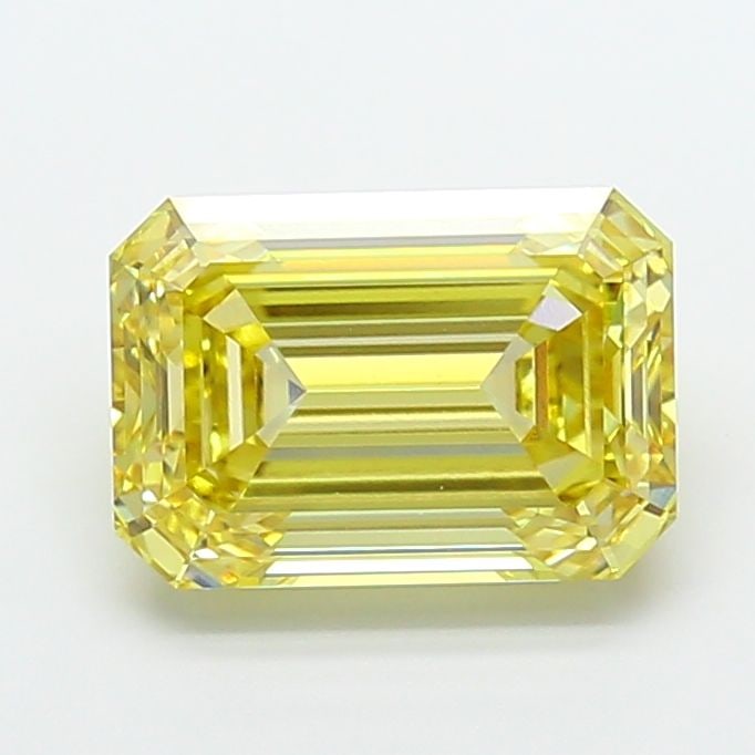 Loose Diamond - EMERALD 5.53ct Fancy Yellow VVS2: Loose Diamond - EMERALD 5.53ct Fancy Yellow VVS2 Source: This is a real non-mined Diamond that has been grown in a lab Shape: EMERALD Carats: 5.53 Color: Fancy Yellow Certification: IGI Video: