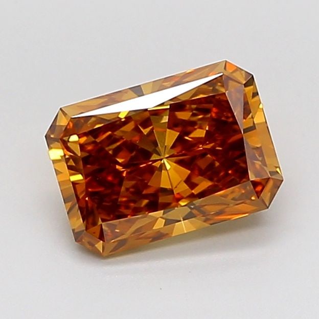 Loose Diamond - RADIANT 2.0ct Fancy Vivid Brownish Orange VS2: Loose Diamond - RADIANT 2.0ct Fancy Vivid Brownish Orange VS2 Source: This is a real non-mined Diamond that has been grown in a lab Shape: RADIANT Carats: 2.0 Color: Fancy Vivid Brownish Orange Certif