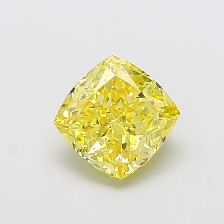 Loose Diamond - CUSHION MODIFIED 2.1ct Fancy Vivid Yellow VS2: Loose Diamond - CUSHION MODIFIED 2.1ct Fancy Vivid Yellow VS2 Source: This is a real non-mined Diamond that has been grown in a lab Shape: CUSHION MODIFIED Carats: 2.1 Color: Fancy Vivid Yellow Certif