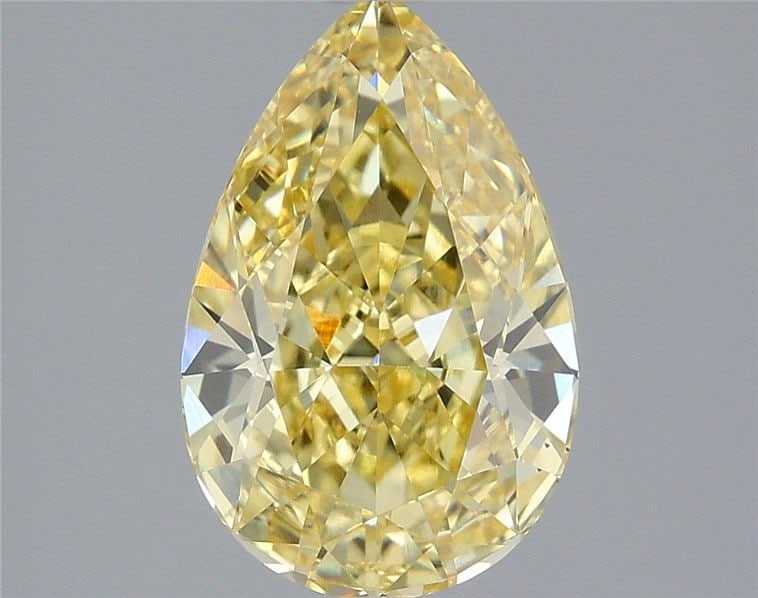 Loose Diamond - PEAR 2.56ct Fancy Intense Yellow VS1: Loose Diamond - PEAR 2.56ct Fancy Intense Yellow VS1 Source: This is a real non-mined Diamond that has been grown in a lab Shape: PEAR Carats: 2.56 Color: Fancy Intense Yellow Certification: IGI Video