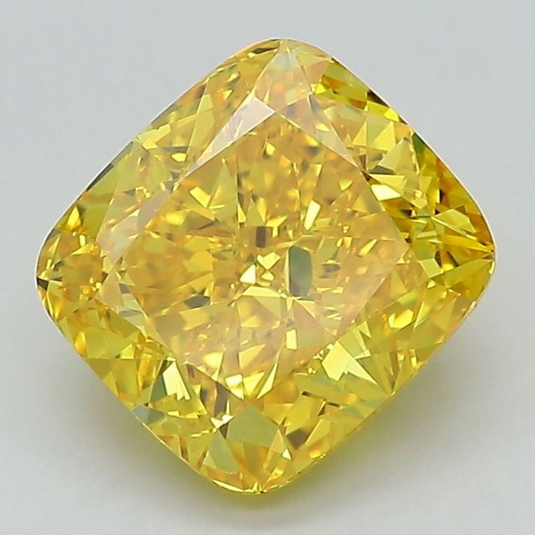 Loose Diamond - CUSHION BRILLIANT 2.63ct Fancy Vivid Yellow VS1: Loose Diamond - CUSHION BRILLIANT 2.63ct Fancy Vivid Yellow VS1 Source: This is a real non-mined Diamond that has been grown in a lab Shape: CUSHION BRILLIANT Carats: 2.63 Color: Fancy Vivid Yellow Ce