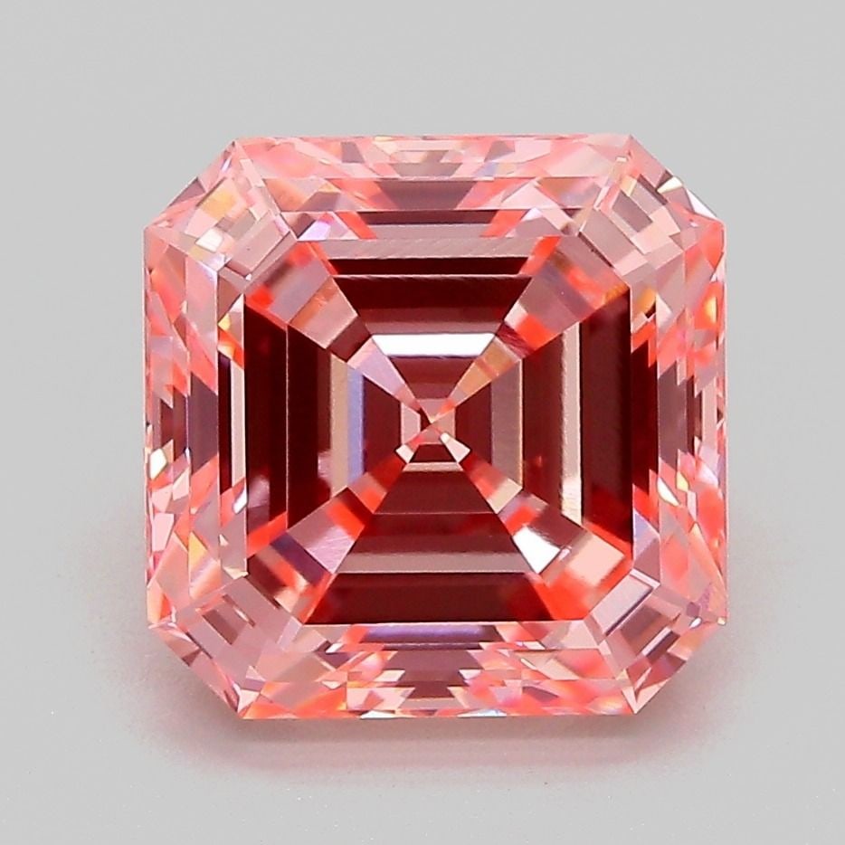 Loose Diamond - ASSCHER 4.04ct Fancy Vivid Pink VVS2: Loose Diamond - ASSCHER 4.04ct Fancy Vivid Pink VVS2 Source: This is a real non-mined Diamond that has been grown in a lab Shape: ASSCHER Carats: 4.04 Color: Fancy Vivid Pink Certification: IGI Video: