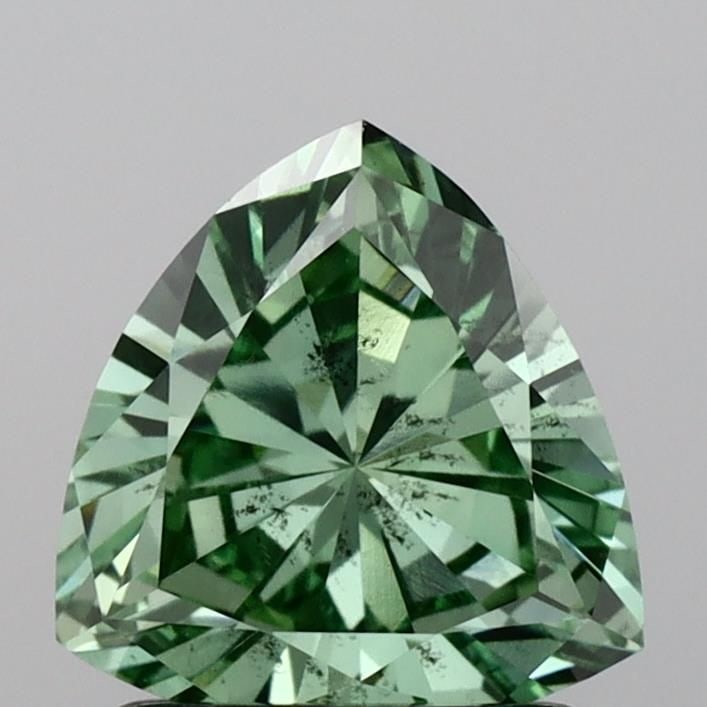 Loose Diamond - TRIANGULAR 1.06ct Fancy Vivid Green SI2: Loose Diamond - TRIANGULAR 1.06ct Fancy Vivid Green SI2 Source: This is a real non-mined Diamond that has been grown in a lab Shape: TRIANGULAR Carats: 1.06 Color: Fancy Vivid Green Certification: IGI