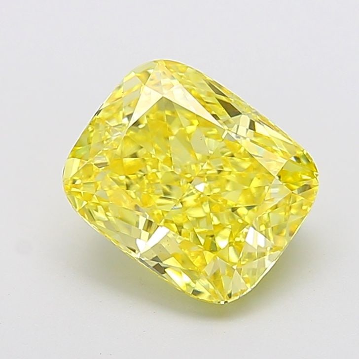 Loose Diamond - CUSHION MODIFIED 4.02ct Fancy Vivid Yellow VS1: Loose Diamond - CUSHION MODIFIED 4.02ct Fancy Vivid Yellow VS1 Source: This is a real non-mined Diamond that has been grown in a lab Shape: CUSHION MODIFIED Carats: 4.02 Color: Fancy Vivid Yellow Cert