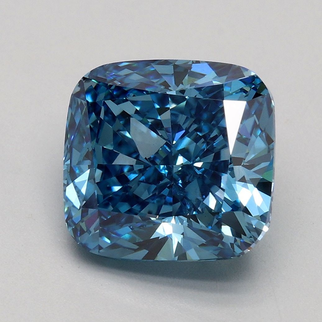 Loose Diamond - CUSHION BRILLIANT 3.01ct Fancy Vivid Blue VS2 (1 of 1)