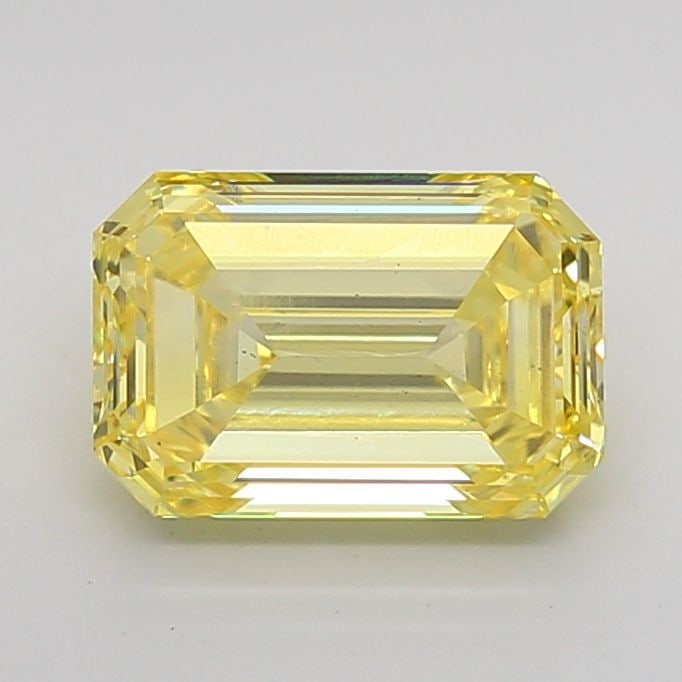 Loose Diamond - EMERALD 1.82ct Fancy Intense Yellow VS2: Loose Diamond - EMERALD 1.82ct Fancy Intense Yellow VS2 Source: This is a real non-mined Diamond that has been grown in a lab Shape: EMERALD Carats: 1.82 Color: Fancy Intense Yellow Certification: IGI