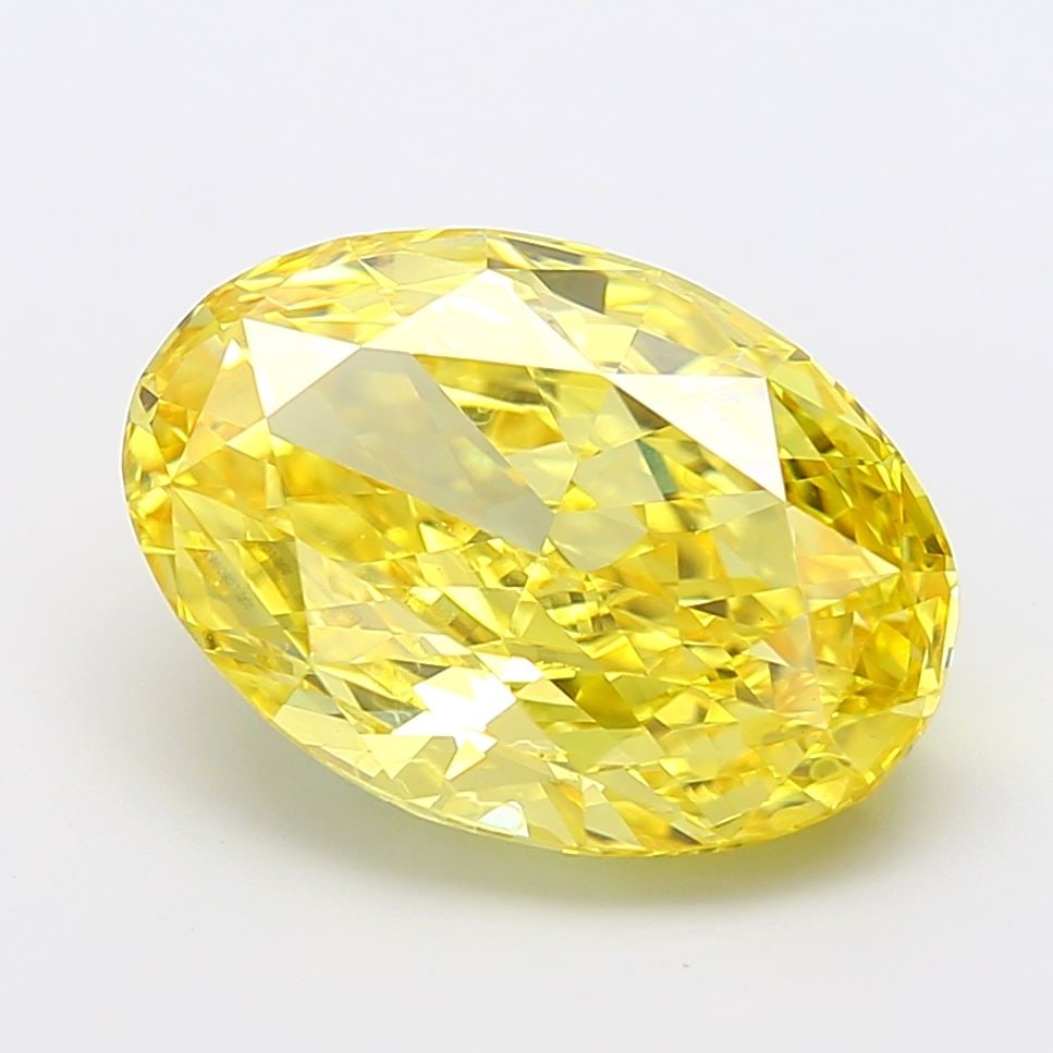 Loose Diamond - OVAL 10.16ct Fancy Vivid Yellow VS1: Loose Diamond - OVAL 10.16ct Fancy Vivid Yellow VS1 Source: This is a real non-mined Diamond that has been grown in a lab Shape: OVAL Carats: 10.16 Color: Fancy Vivid Yellow Certification: IGI Video: