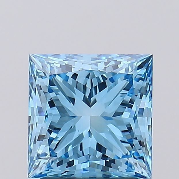 Loose Diamond - PRINCESS 2.06ct Fancy Vivid Blue VS1: Loose Diamond - PRINCESS 2.06ct Fancy Vivid Blue VS1 Source: This is a real non-mined Diamond that has been grown in a lab Shape: PRINCESS Carats: 2.06 Color: Fancy Vivid Blue Certification: IGI Video
