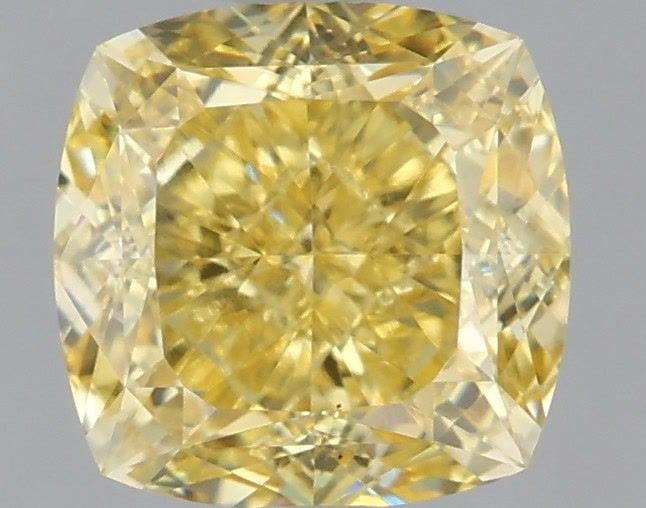 Loose Diamond - CUSHION MODIFIED 1.09ct Fancy Intense Yellow VS1: Loose Diamond - CUSHION MODIFIED 1.09ct Fancy Intense Yellow VS1 Source: This is a real non-mined Diamond that has been grown in a lab Shape: CUSHION MODIFIED Carats: 1.09 Color: Fancy Intense Yellow 