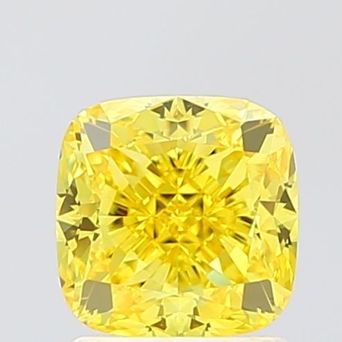 Loose Diamond - CUSHION BRILLIANT 1.51ct Fancy Vivid Yellow VVS2: Loose Diamond - CUSHION BRILLIANT 1.51ct Fancy Vivid Yellow VVS2 Source: This is a real non-mined Diamond that has been grown in a lab Shape: CUSHION BRILLIANT Carats: 1.51 Color: Fancy Vivid Yellow C
