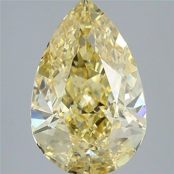Loose Diamond - PEAR 4.51ct Fancy Intense Yellow VS1: Loose Diamond - PEAR 4.51ct Fancy Intense Yellow VS1 Source: This is a real non-mined Diamond that has been grown in a lab Shape: PEAR Carats: 4.51 Color: Fancy Intense Yellow Certification: IGI Video