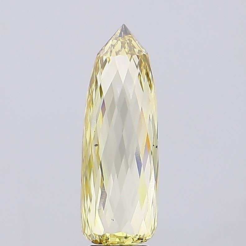 Loose Diamond - BRIOLETTE 9.14ct Fancy Intense Grayish Yellow VS1: Loose Diamond - BRIOLETTE 9.14ct Fancy Intense Grayish Yellow VS1 Source: This is a real non-mined Diamond that has been grown in a lab Shape: BRIOLETTE Carats: 9.14 Color: Fancy Intense Grayish Yello