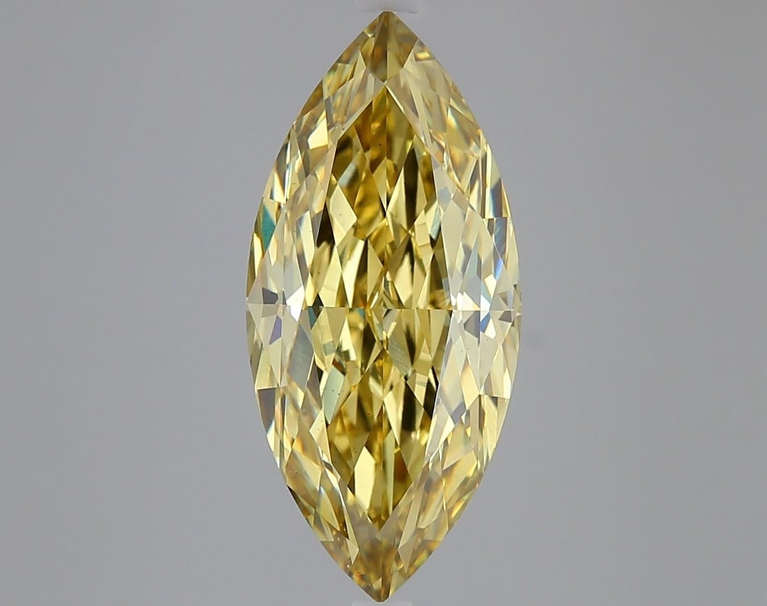 Loose Diamond - MARQUISE 5.08ct Fancy Intense Yellow VS2: Loose Diamond - MARQUISE 5.08ct Fancy Intense Yellow VS2 Source: This is a real non-mined Diamond that has been grown in a lab Shape: MARQUISE Carats: 5.08 Color: Fancy Intense Yellow Certification: I