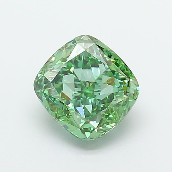 Loose Diamond - CUSHION MODIFIED 4.09ct Fancy Vivid Green VVS2: Loose Diamond - CUSHION MODIFIED 4.09ct Fancy Vivid Green VVS2 Source: This is a real non-mined Diamond that has been grown in a lab Shape: CUSHION MODIFIED Carats: 4.09 Color: Fancy Vivid Green Certi
