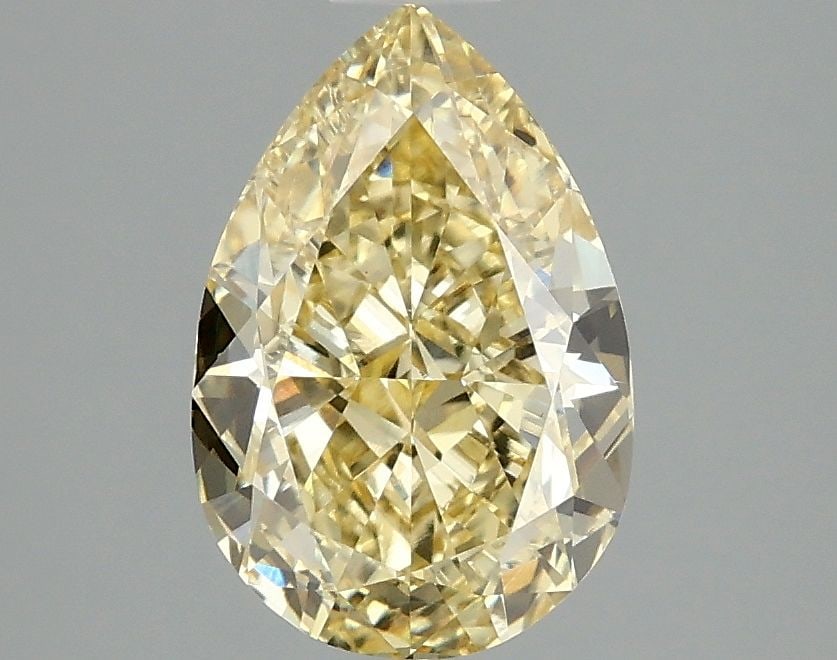 Loose Diamond - PEAR 2.08ct Fancy Intense Yellow VVS2: Loose Diamond - PEAR 2.08ct Fancy Intense Yellow VVS2 Source: This is a real non-mined Diamond that has been grown in a lab Shape: PEAR Carats: 2.08 Color: Fancy Intense Yellow Certification: IGI Vide