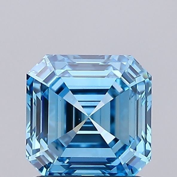Loose Diamond - ASSCHER 1.24ct Fancy Vivid Blue VS2: Loose Diamond - ASSCHER 1.24ct Fancy Vivid Blue VS2 Source: This is a real non-mined Diamond that has been grown in a lab Shape: ASSCHER Carats: 1.24 Color: Fancy Vivid Blue Certification: IGI Video: