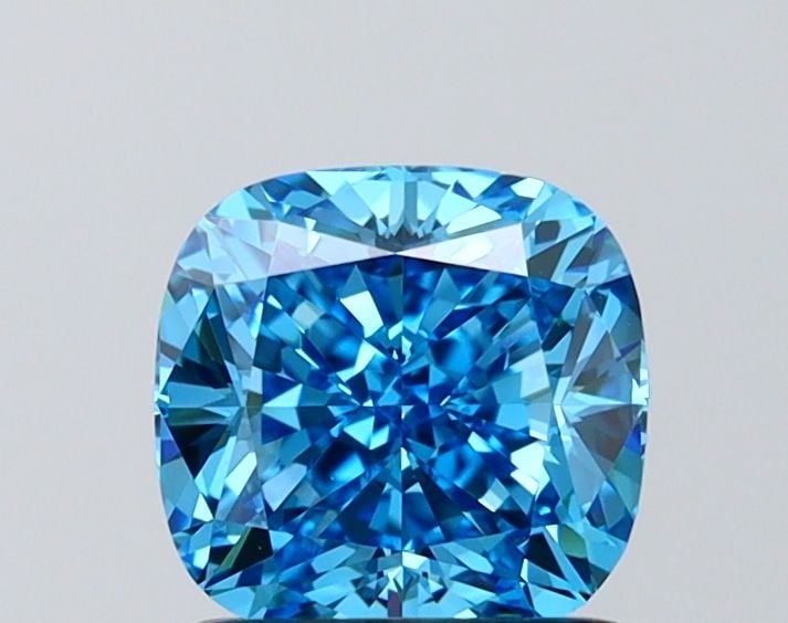 Loose Diamond - CUSHION MODIFIED 1.51ct Fancy Vivid Blue VVS2: Loose Diamond - CUSHION MODIFIED 1.51ct Fancy Vivid Blue VVS2 Source: This is a real non-mined Diamond that has been grown in a lab Shape: CUSHION MODIFIED Carats: 1.51 Color: Fancy Vivid Blue Certifi