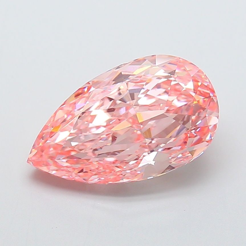 Loose Diamond - PEAR 7.52ct Fancy Vivid Pink VS1: Loose Diamond - PEAR 7.52ct Fancy Vivid Pink VS1 Source: This is a real non-mined Diamond that has been grown in a lab Shape: PEAR Carats: 7.52 Color: Fancy Vivid Pink Certification: IGI Video: