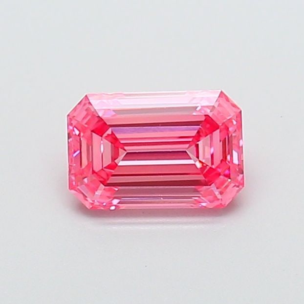 Loose Diamond - EMERALD 1.03ct Fancy Vivid Pink VVS2: Loose Diamond - EMERALD 1.03ct Fancy Vivid Pink VVS2 Source: This is a real non-mined Diamond that has been grown in a lab Shape: EMERALD Carats: 1.03 Color: Fancy Vivid Pink Certification: NONE Video
