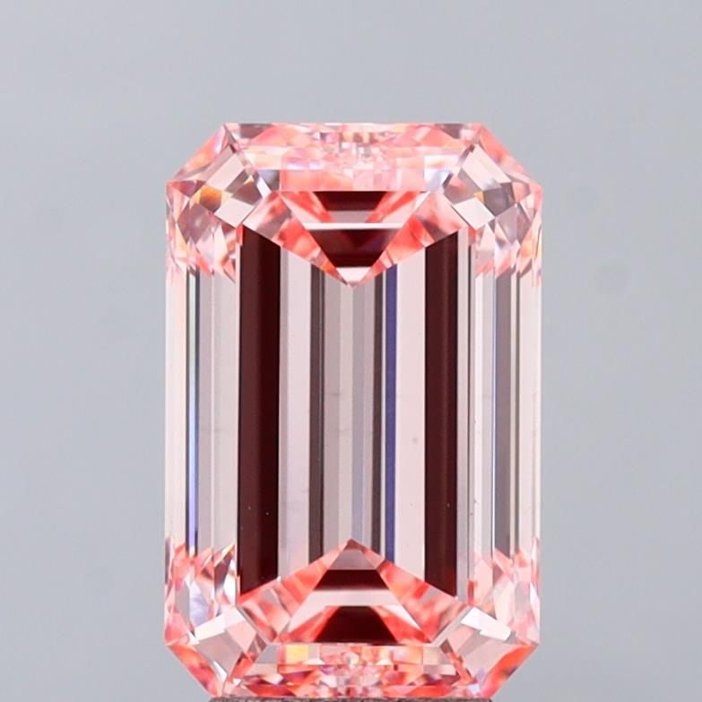 Loose Diamond - EMERALD 5.03ct Fancy Vivid Pink VVS2: Loose Diamond - EMERALD 5.03ct Fancy Vivid Pink VVS2 Source: This is a real non-mined Diamond that has been grown in a lab Shape: EMERALD Carats: 5.03 Color: Fancy Vivid Pink Certification: IGI Video: