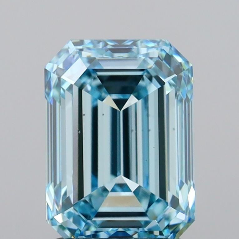 Loose Diamond - EMERALD 2.0ct Fancy Vivid Blue VS1: Loose Diamond - EMERALD 2.0ct Fancy Vivid Blue VS1 Source: This is a real non-mined Diamond that has been grown in a lab Shape: EMERALD Carats: 2.0 Color: Fancy Vivid Blue Certification: IGI Video: