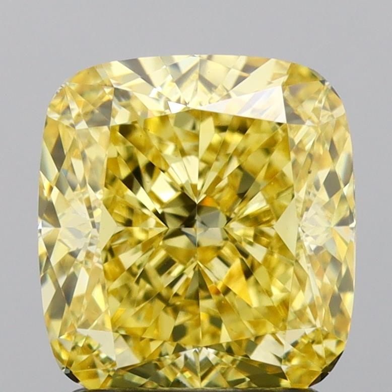 Loose Diamond - CUSHION MODIFIED 2.03ct Fancy Intense Yellow VS1: Loose Diamond - CUSHION MODIFIED 2.03ct Fancy Intense Yellow VS1 Source: This is a real non-mined Diamond that has been grown in a lab Shape: CUSHION MODIFIED Carats: 2.03 Color: Fancy Intense Yellow 