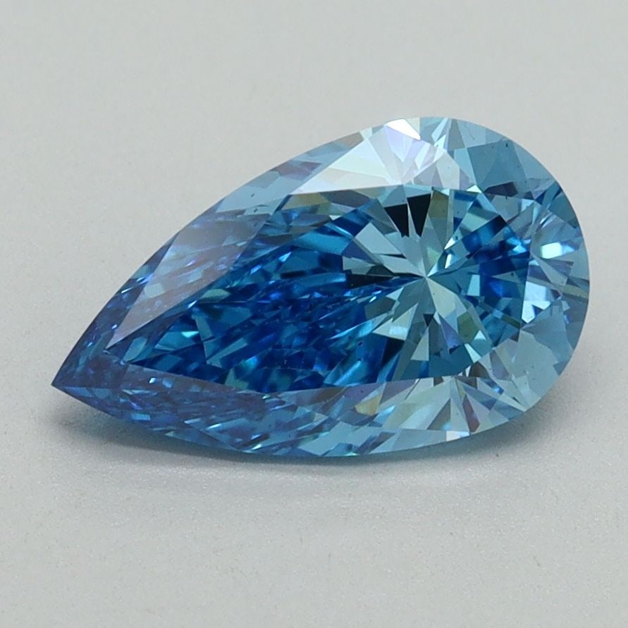 Loose Diamond - PEAR 1.58ct Fancy Vivid Blue VS2: Loose Diamond - PEAR 1.58ct Fancy Vivid Blue VS2 Source: This is a real non-mined Diamond that has been grown in a lab Shape: PEAR Carats: 1.58 Color: Fancy Vivid Blue Certification: IGI Video: