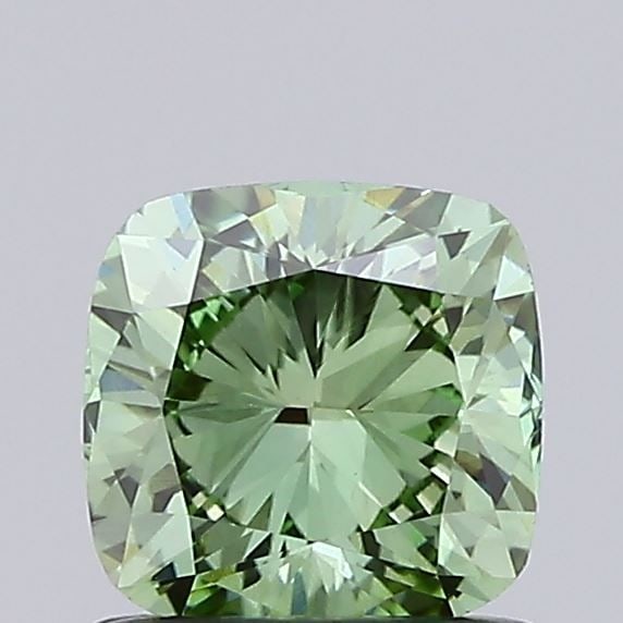 Loose Diamond - CUSHION MODIFIED 0.86ct Fancy Vivid Green VVS2: Loose Diamond - CUSHION MODIFIED 0.86ct Fancy Vivid Green VVS2 Source: This is a real non-mined Diamond that has been grown in a lab Shape: CUSHION MODIFIED Carats: 0.86 Color: Fancy Vivid Green Certi