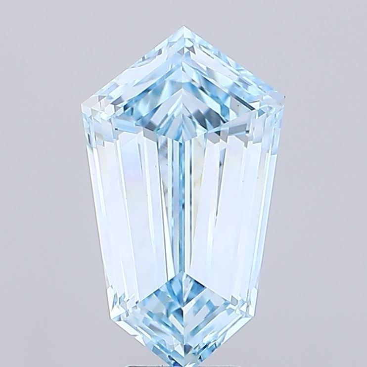 Loose Diamond - SHIELD 5.17ct Fancy Intense Blue VS1: Loose Diamond - SHIELD 5.17ct Fancy Intense Blue VS1 Source: This is a real non-mined Diamond that has been grown in a lab Shape: SHIELD Carats: 5.17 Color: Fancy Intense Blue Certification: IGI Video