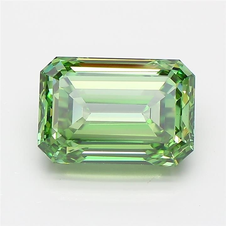 Loose Diamond - EMERALD 3.53ct Fancy Vivid Green VS1: Loose Diamond - EMERALD 3.53ct Fancy Vivid Green VS1 Source: This is a real non-mined Diamond that has been grown in a lab Shape: EMERALD Carats: 3.53 Color: Fancy Vivid Green Certification: IGI Video
