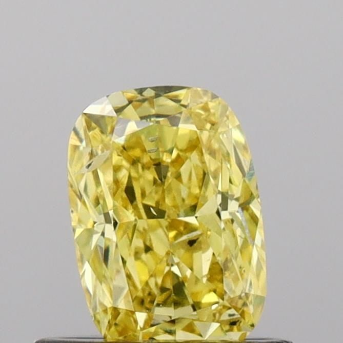 Loose Diamond - CUSHION BRILLIANT 0.53ct Fancy Vivid Yellow SI2: Loose Diamond - CUSHION BRILLIANT 0.53ct Fancy Vivid Yellow SI2 Source: This is a real non-mined Diamond that has been grown in a lab Shape: CUSHION BRILLIANT Carats: 0.53 Color: Fancy Vivid Yellow Ce