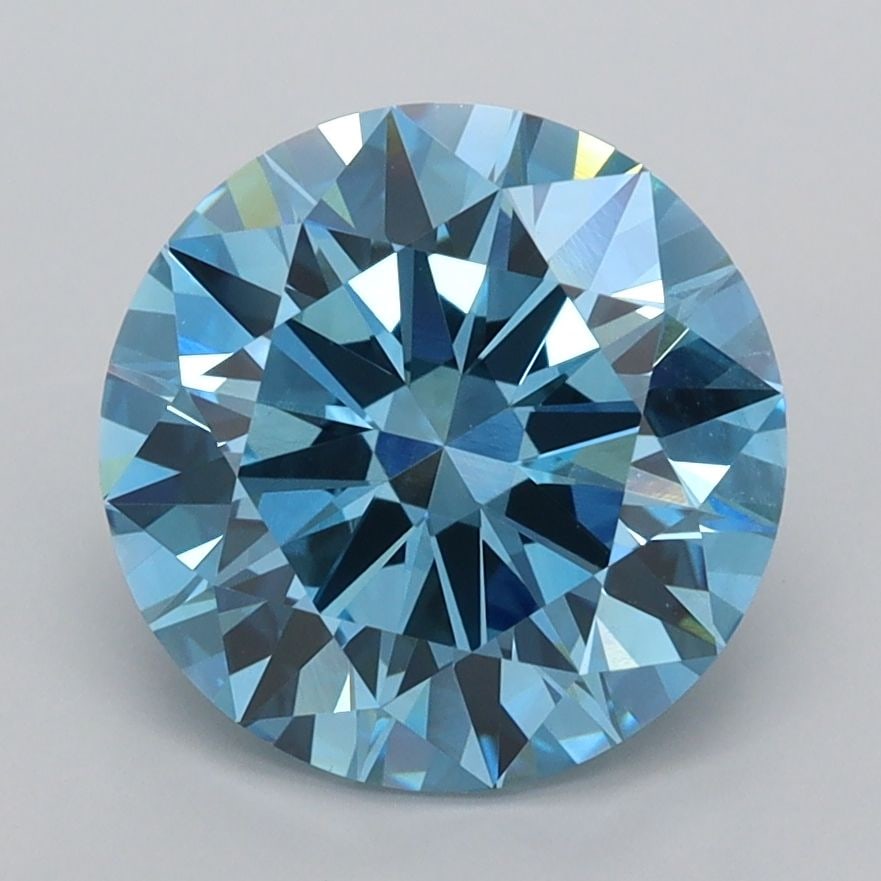 Loose Diamond - ROUND 2.91ct Fancy Vivid Blue VVS2: Loose Diamond - ROUND 2.91ct Fancy Vivid Blue VVS2 Source: This is a real non-mined Diamond that has been grown in a lab Shape: ROUND Carats: 2.91 Color: Fancy Vivid Blue Certification: IGI Video: